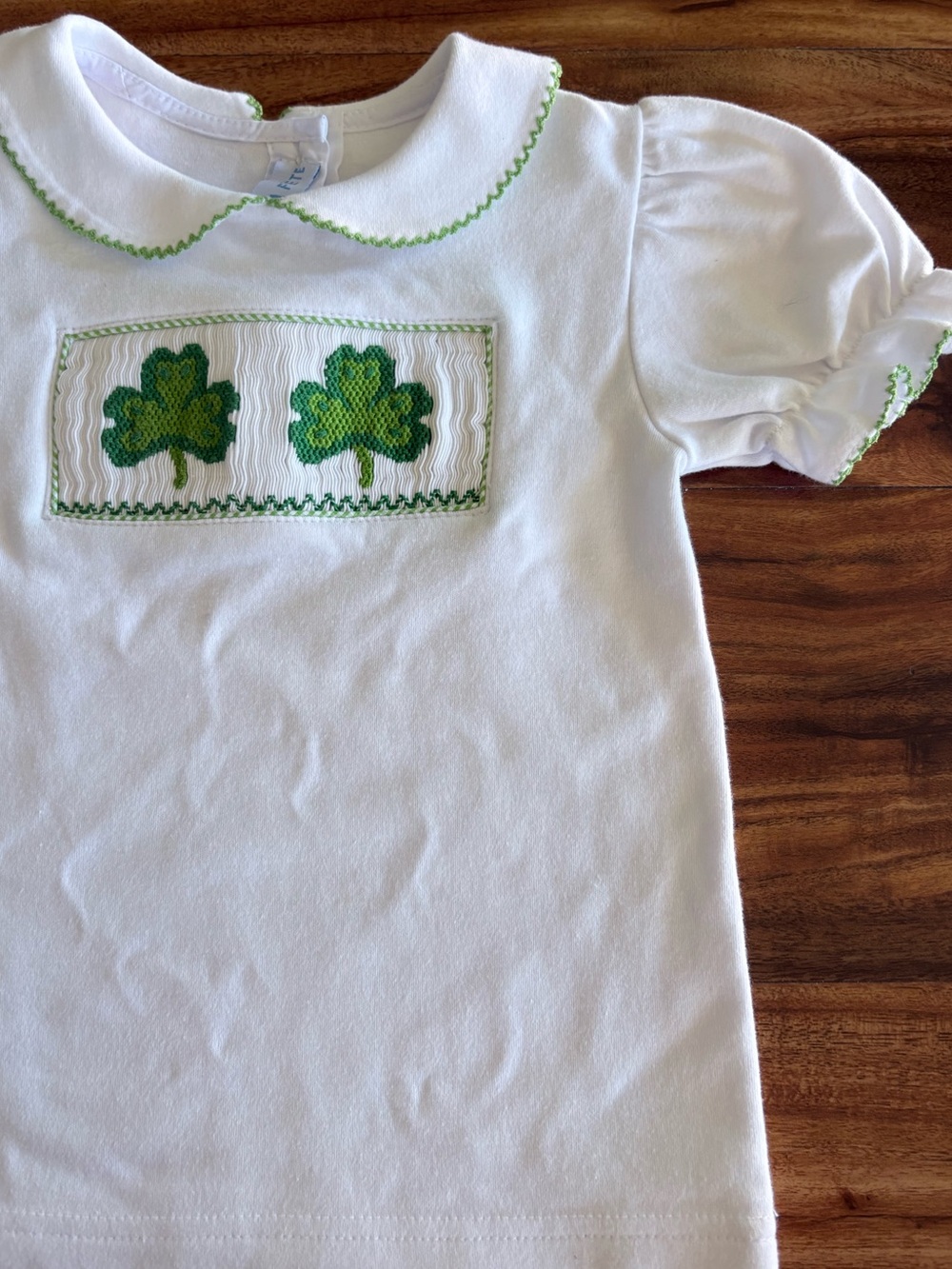 Vive La Fete Girls St Patrick's Day Smocked
Puff Sleeve Blouse 3 3T Shirt Top
